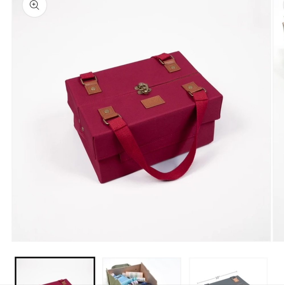 Red Splay Tray Makeup Bag